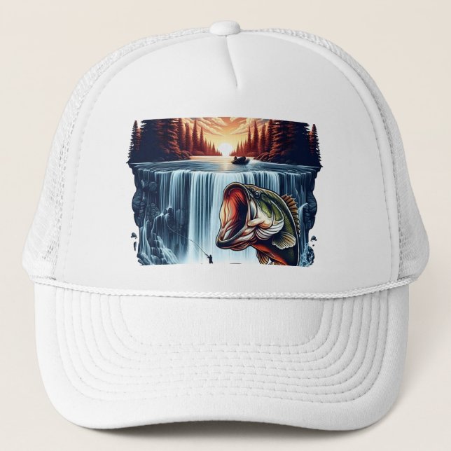 Casquette Basse majestueuse saute au-dessus de la cascade au (Devant)