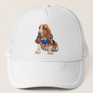 Casquette Basset Hound Patriotique Américain