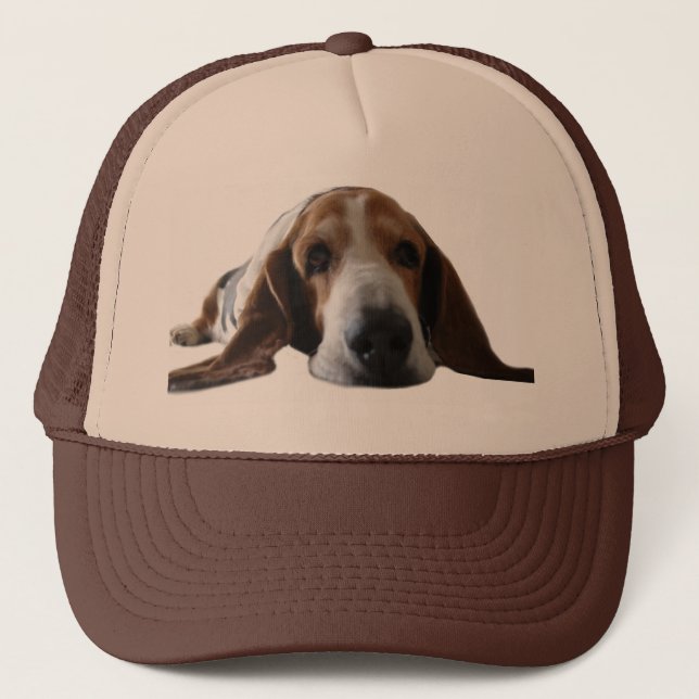 Casquette Basset Hound se couchant (Devant)