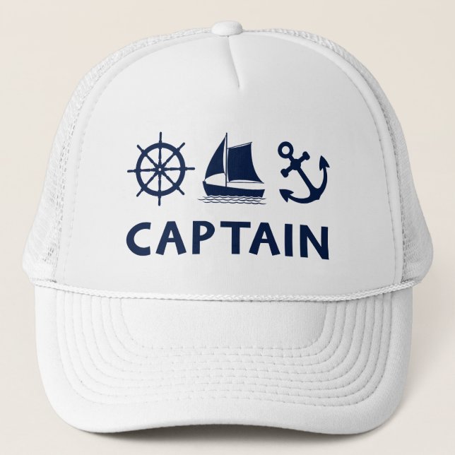 Casquette Bateau à roues Ancre Capitaine Dark Blue (Devant)