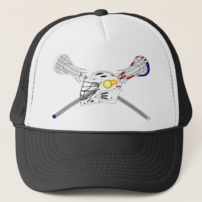 Casquette Bâtons de lacrosse avec le casque (Devant)