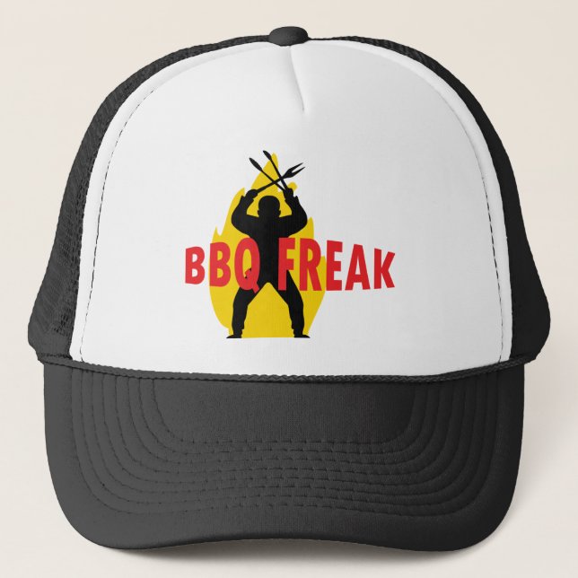 Casquette BBQ-Freak avec couverts et flamme (Devant)