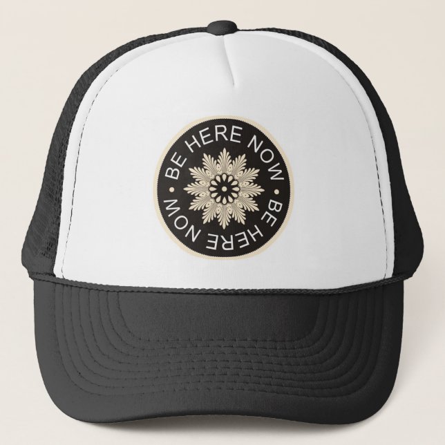 Casquette ~Be inspiré ici Now~ de 3 citations de mot (Devant)
