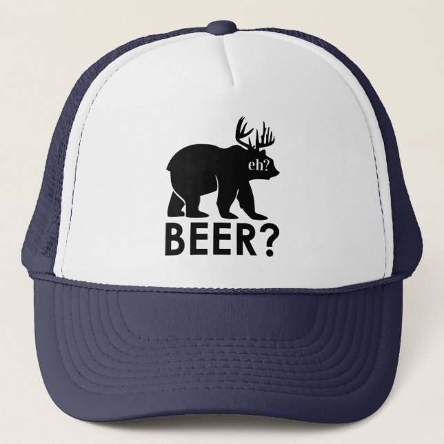 Casquette Bear Beer? moose canada buvant chapeau de camionne (Devant)