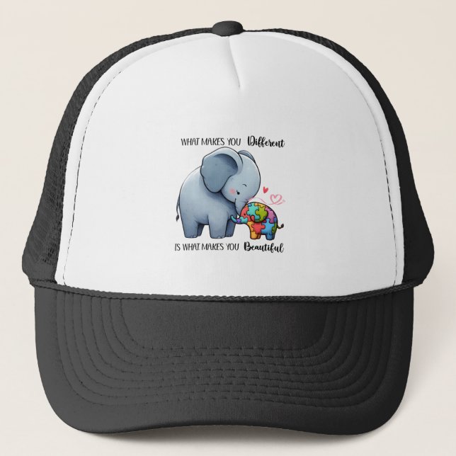 Casquette "Beautiful Different - Autism Elephant Casquette" (Devant)