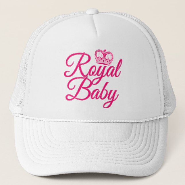 Casquette Bébé royal dans le rose avec la couronne (Devant)