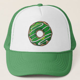 Casquette Beignet vert moyen avec le glaçage