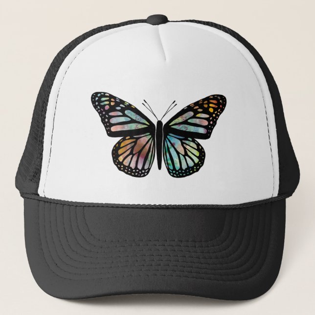 Casquette Belle aquarelle papillon Art (Devant)