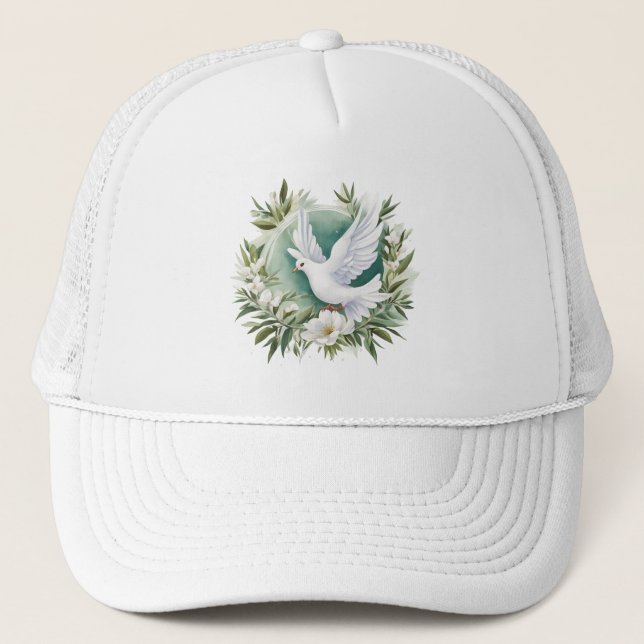 Casquette Belle colombe blanche (Devant)