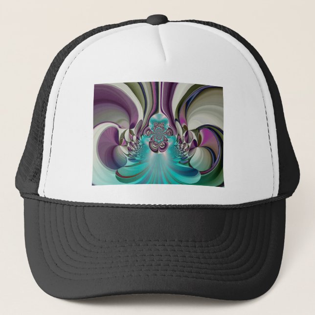 Casquette Belle impression Angélique Purple et Cyan Abstrait (Devant)