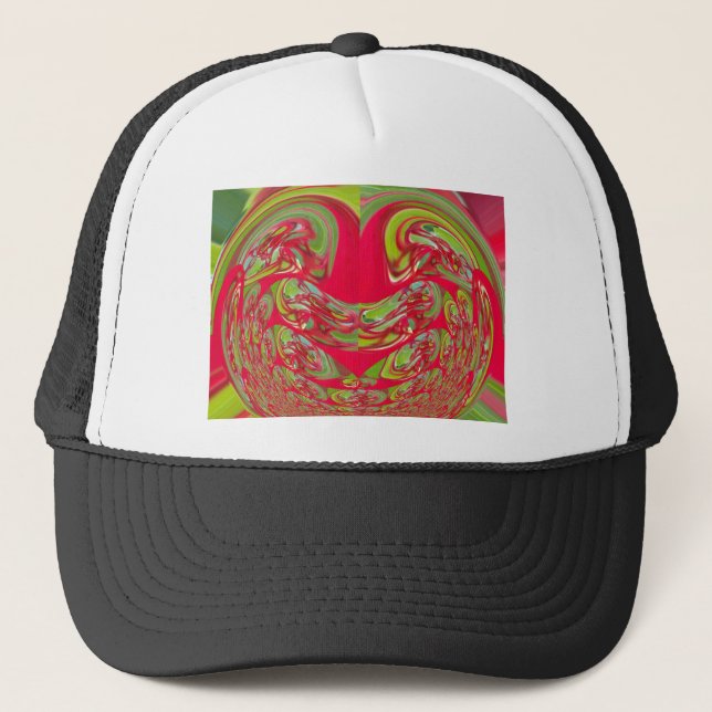 Casquette Belle texture rouge et verte Couleur Art Abstrait (Devant)