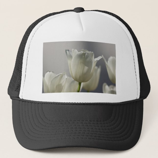 Casquette Belle Tulipe de printemps blanche (Devant)