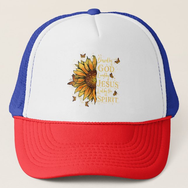 Casquette Béni Par Dieu - Aimé Par Jésus, Tournesol (Devant)