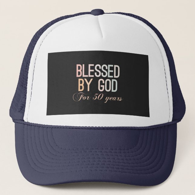 Casquette Béni par Dieu pendant 50 ans, design de 50ème anni (Devant)