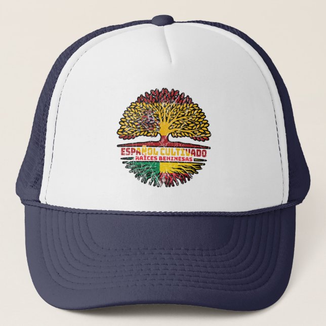 Casquette Bénin Espagne béninoise Arbre Drapeau (Devant)