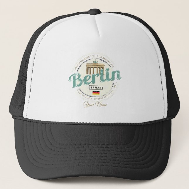 Casquette Berlin Allemagne Porte de Brandebourg Souvenir Vin (Devant)