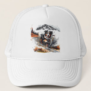 Casquette Bernese Mountain Dog Biking Dans Les Montagnes
