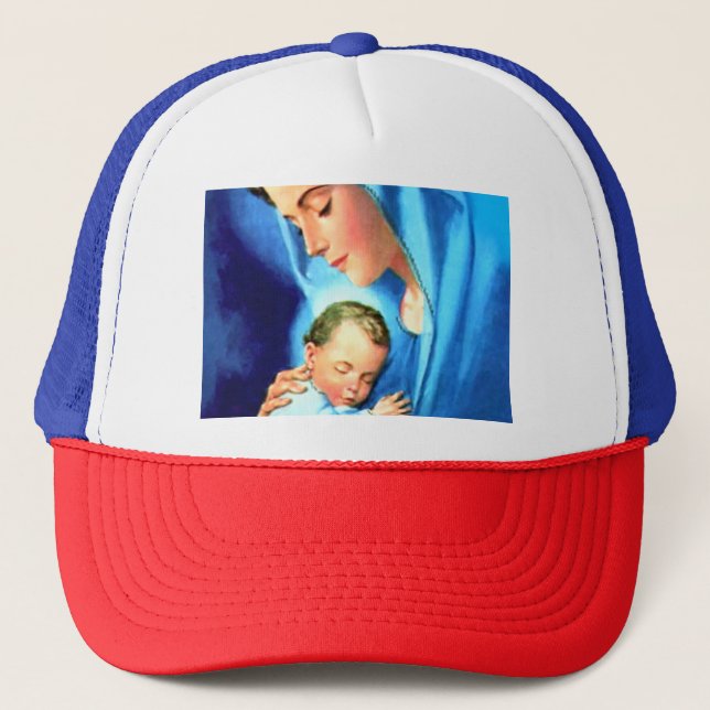 Casquette Bienheureuse Vierge Marie avec Bébé Jésus (Devant)