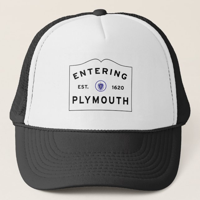 Casquette Bienvenue à l'enseigne municipale de Plymouth MA (Devant)