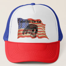 Biker jusqu'au bout crâne USA Drapeau art