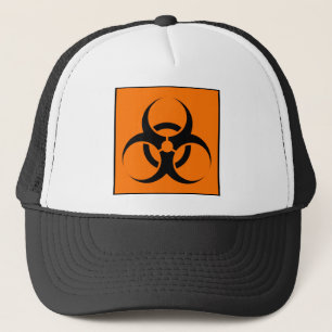 Casquette Bio risque ou orange de avertissement de symbole