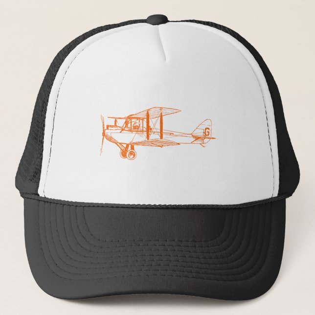 Casquette Biplane vintage - Orange (Devant)