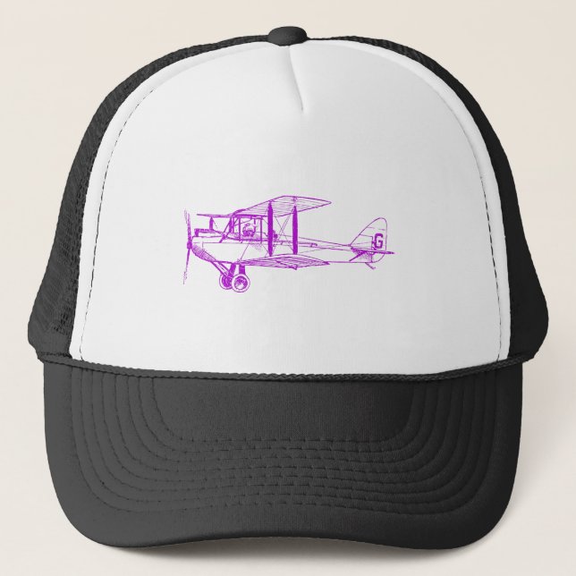 Casquette Biplane vintage - Violet (Devant)