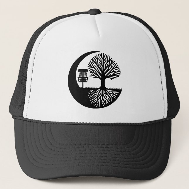 Casquette Black and White Disc Golf Silhouette  (Devant)