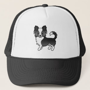Casquette Black And White Long Coat Chihuahua Cartoon Dog