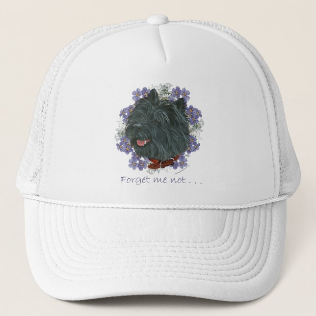 Casquette Black Cairn Terrier Oubliez-moi-pas (Devant)