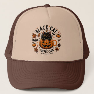Casquette Black Cat Coffee Club Halloween Trucker Hat