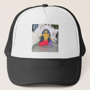 Casquette black haired mermaid hat