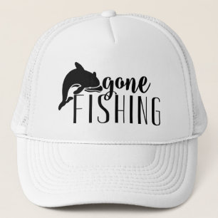 Casquette Black Modern Text & Whale-Gone Fishing