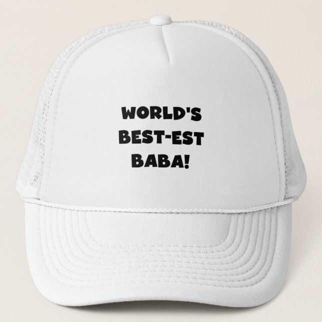 Casquette Black Text Meilleurs T-shirts et cadeaux Baba (Devant)