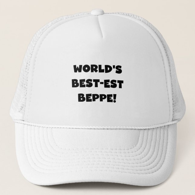 Casquette Black Text Meilleurs T-shirts et cadeaux de Beppe (Devant)