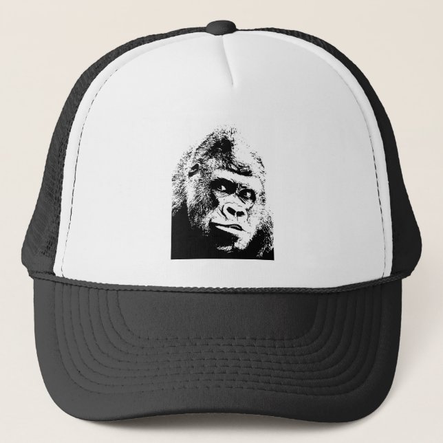 Casquette Black White Pop Art Gorilla (Devant)