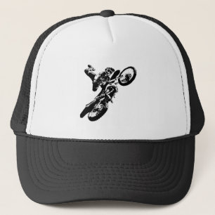 Casquette Black White Pop Art Motocross Motorcyle Sport