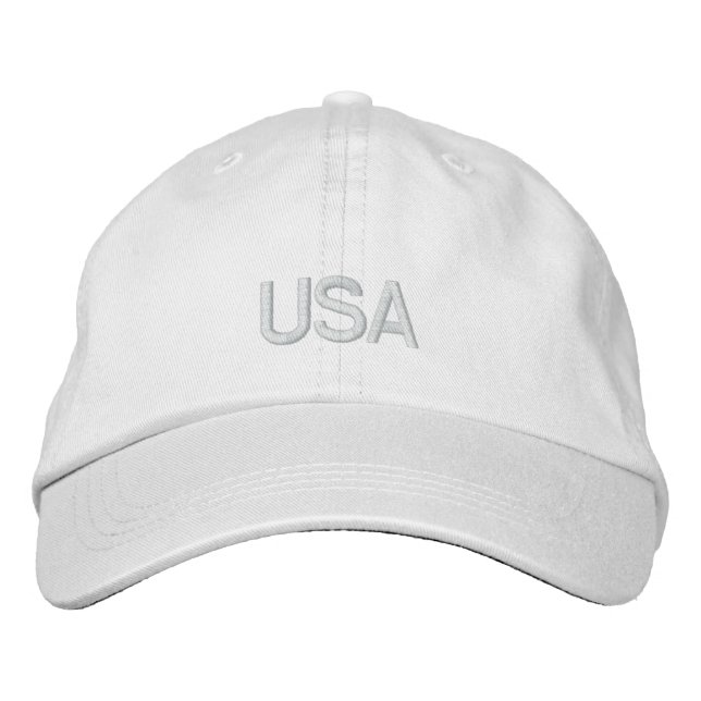 CASQUETTE blanc brodé aux États-Unis (Devant)