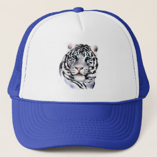 Casquette blanc de visage de tigre