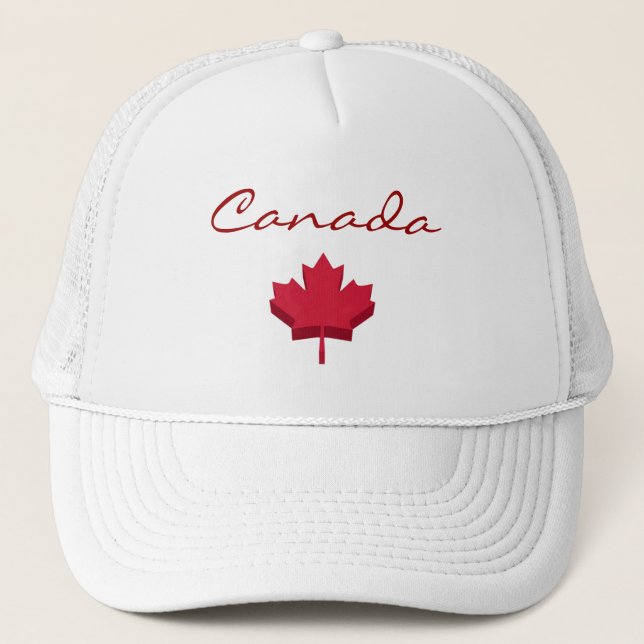 Casquette blanc du drapeau du Canada (Devant)