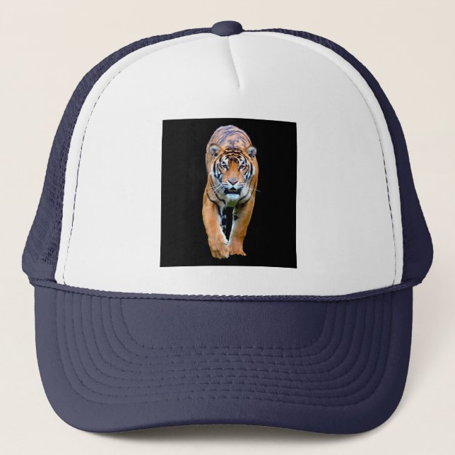 Casquette Blanc Et Marine Moderne Élégant Pop Art Tiger tend (Devant)