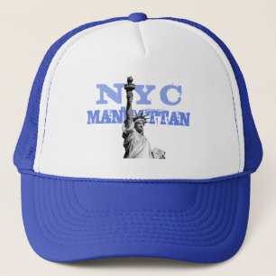 Casquette Blanc Et Royal Blue Nyc New York City Manhattan