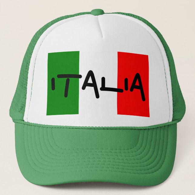 Casquette Blanc italien Red Hat de vert de drapeau de (Devant)
