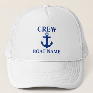 Casquette Blanc nautique d'Ancre de nom de bateau d'équipag