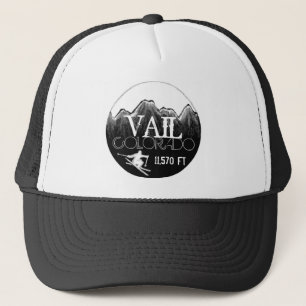 Casquette blanc noir de montagne de ski de Vail le