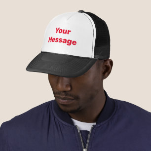 Casquette Blanc simple avec Modèle de texte rouge