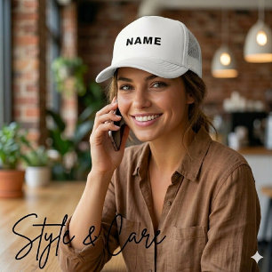 Casquette blanche personnalisée avec design de let