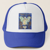 Bleu & ; Ange de cancer or - Grand