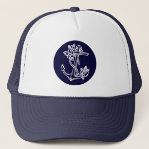 Casquette Bleu bleu marine Ancre de bateau nautique