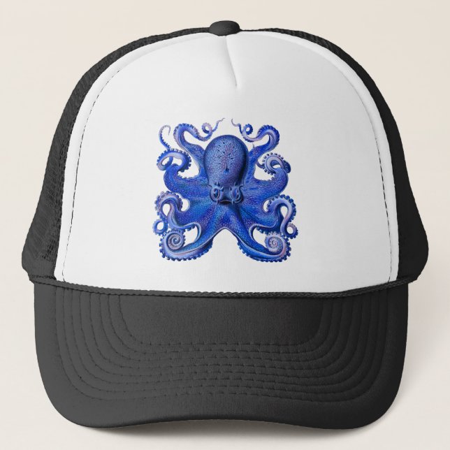 Casquette Bleu de poulpe de Haeckel (Devant)